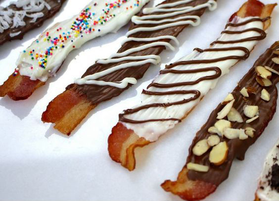 Bacon wrapped chocolate 
