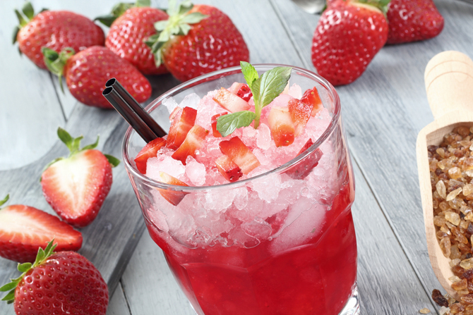 Eating strawberry equals to drinking water
