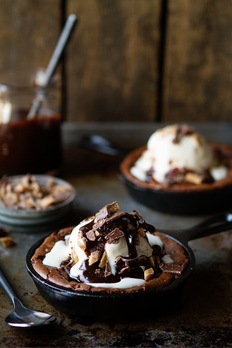 Fudgy Double Chocolate Skillet Brownies