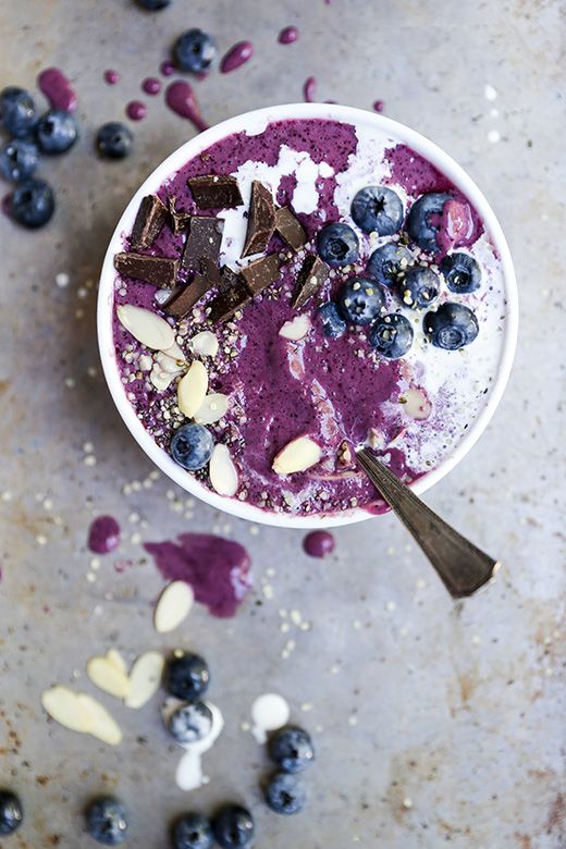 Snack on blueberry smoothie.