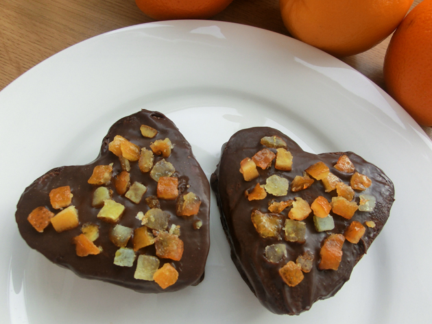 Chocolate and Orange Brownie Hearts