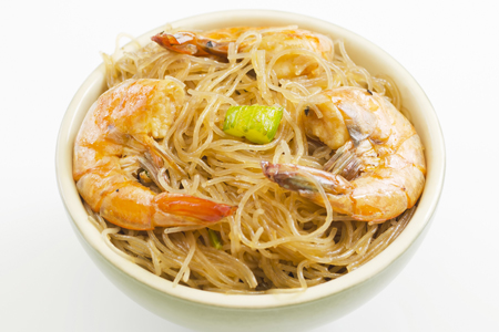 Rice Noodles with Prawns