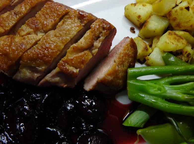 Roast Duck with Cherries