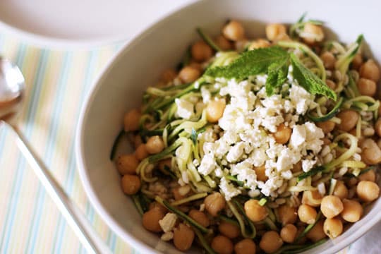 Chickpea, Barley and Zucchini Salad