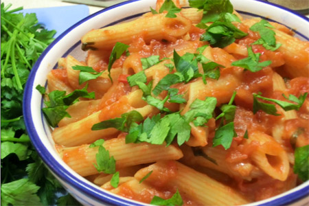 Penne pasta with arrabbiata sauce