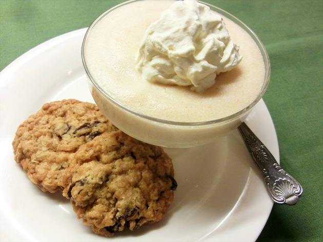 Apple Snow with Oat and Sultana Biscuits