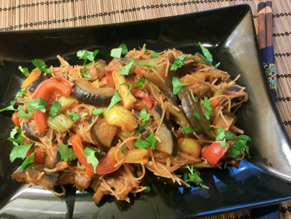 Aubergine and Chilli Stir Fry