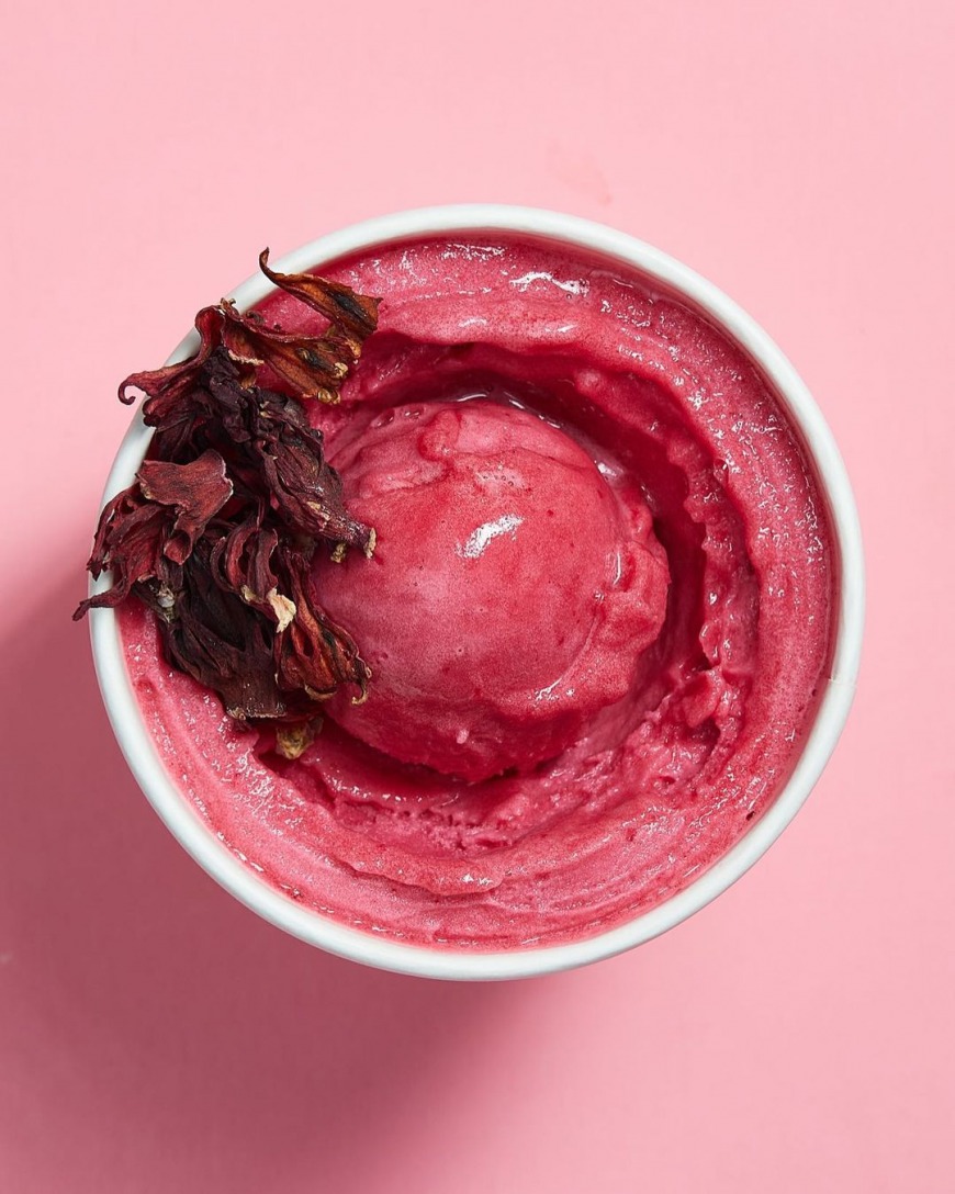 Hibiscus flavour ice cream in Dubai Hibiscus flavour ice cream in Dubai