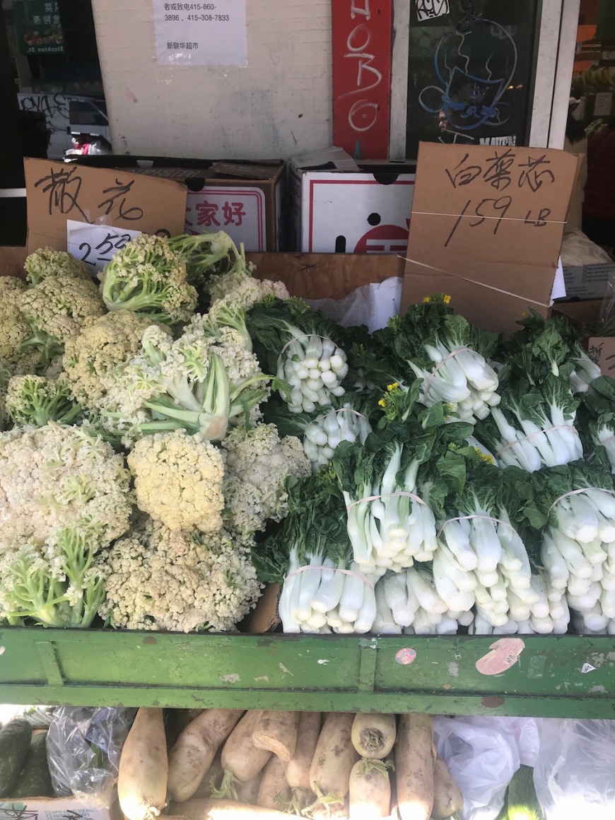 Fresh veg in Stockton Street Market Fresh veg in Stockton Street Market