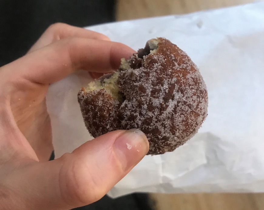 Fried doughnut mochi balls in Japantown Fried doughnut mochi balls in Japantown