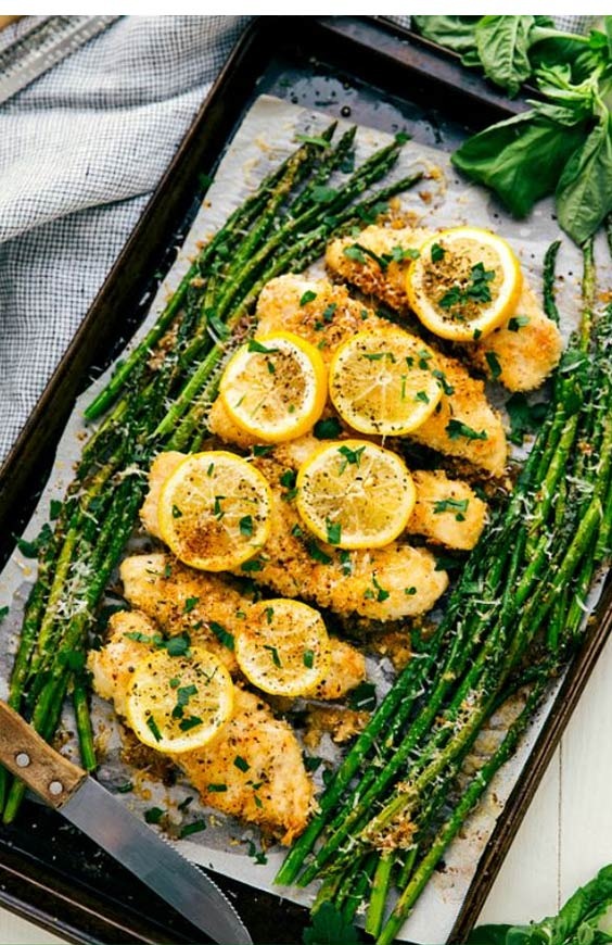 One-pan lemon chicken & asparagus