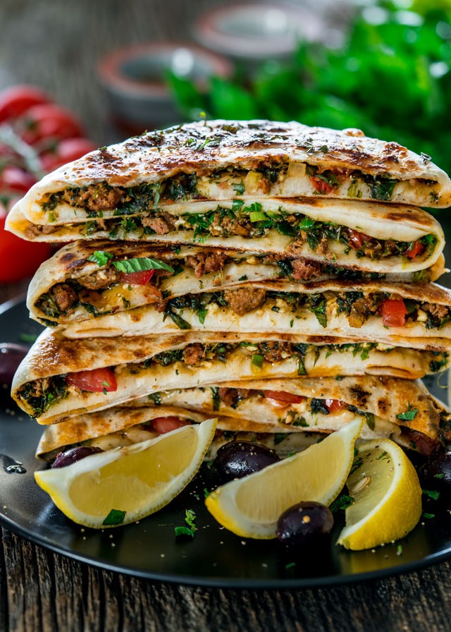 Turkish Gozleme with Minced Lamb Turkish Gozleme with Minced Lamb