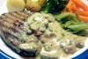 Steak with mushroom sauce