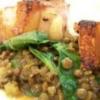 Pork chops with spiced lentils