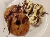 Griddled pineapple with vanilla and chocolate