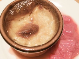Baked Vanilla Rice Pudding with Early Rhubarb