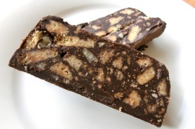 Chocolate and walnut fridge cake