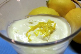 Lemon Cream Dessert with Almond Biscuits