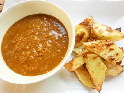 Chip Shop Style Curry Sauce and Crispy Wedges