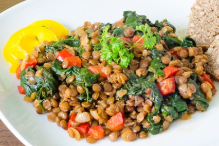 Spinach With Lentils